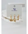 Zirkon Taşlı Üçlü Kombin Küpe - Kp00061