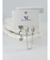 Zirkon Taşlı Üçlü Kombin Küpe - Kp00062