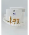 Zirkon Taşlı Üçlü Kombin Küpe - Kp00070
