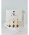 Zirkon Taşlı Üçlü Kombin Küpe - Kp00074