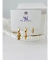 Zirkon Taşlı Üçlü Kombin Küpe - Kp00086