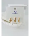 Zirkon Taşlı Üçlü Kombin Küpe - Kp00090