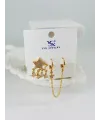 Zirkon Taşlı Üçlü Kombin Küpe - Kp00366