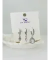 Zirkon Taşlı Üçlü Kombin Küpe - Kp00377