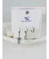 Zirkon Taşlı Üçlü Kombin Küpe - Kp00379