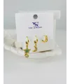 Zirkon Taşlı Üçlü Kombin Küpe - Kp00380