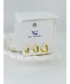 Zirkon Taşlı Üçlü Kombin Küpe - Kp00393