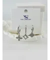Zirkon Taşlı Üçlü Kombin Küpe - Kp00407