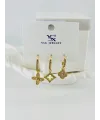 Zirkon Taşlı Üçlü Kombin Küpe - Kp00408