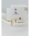 Zirkon Taşlı Üçlü Kombin Küpe - Kp00438