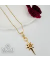 Zirkon Taşlı Zincir : Çelik Çelik Kolye 40+5 Cm - Kl0209