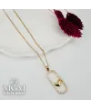 Zirkon Taşlı Zincir : Çelik Çelik Kolye 40+5 Cm - Kl0215