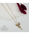 Zirkon Taşlı Zincir : Çelik Çelik Kolye 40+5 Cm - Kl0231
