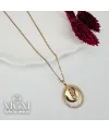 Zirkon Taşlı Zincir : Çelik Çelik Kolye 40+5 Cm - Kl0232