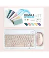 ZR20Km Pembe Kablosuz Klavye Mouse Set