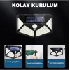 100 Led Dış Mekan Solar Aydınlatma Fotoselli Solar Lamba Hareket Sensörlü