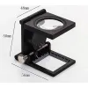 28x28 Mm Katlanır Sayaçlı Metal Lüp, 2 LED Işıklı Büyüteç Tekstil Th9005A