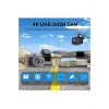 4k Wifi Çift Kameralı Araç Kamerası Gece Görüşlü G-sensörlü Dash Cam 170 Derece