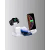 4’lü Apple Kablosuz Şarj Standı İphone Watch Ve Airpods Çoklu Şarjlı