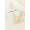 6 Adet Yarım Halka Küpe 1 cm