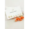 6 Adet Yunus Cam Lüks Çelik Küpe