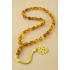 8*1,3 mm Orjinal Sıkma Mısır Kesim Kehribar Tesbih