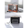 Ahşap Görünümlü Retro Bluetooth Radyo Usb,aux Ve Sd Kart Girişli