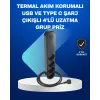 Akıllı Akım Dengelemeli 4’lü Çoklu Priz Type-c Ve Usb Çıkışlı