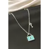Anahtar Kilit Sedef Çelik Kolye