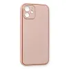 Apple İphone 12 Kılıf Coco Deri Silikon Kapak - Pembe