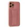 Apple İphone 12 Pro Kılıf Coco Karbon Standlı Kapak - Pembe