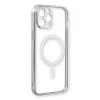 Apple İphone 12 Pro Kılıf Magneticsafe Lazer Silikon - Gümüş