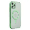Apple İphone 12 Pro Kılıf Magneticsafe Lazer Silikon - Haki Yeşil