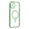 Apple İphone 12 Pro Kılıf Magneticsafe Lazer Silikon - Haki Yeşil