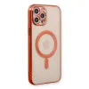 Apple İphone 12 Pro Kılıf Magneticsafe Lazer Silikon - Kırmızı