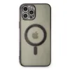 Apple İphone 12 Pro Kılıf Magneticsafe Lazer Silikon - Siyah