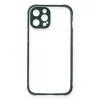 Apple İphone 12 Pro Max Kılıf Miami Şeffaf Silikon - Koyu Yeşil