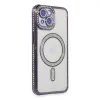 Apple İphone 13 Kılıf Joke Simli Magneticsafe Kılıf - Derin Mor
