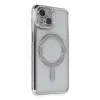 Apple İphone 13 Kılıf Joke Simli Magneticsafe Kılıf - Gümüş