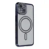 Apple İphone 13 Kılıf Joke Simli Magneticsafe Kılıf - Lacivert