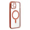 Apple İphone 13 Pro Max Kılıf Magneticsafe Lazer Silikon - Kırmızı
