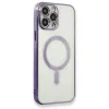 Apple İphone 13 Pro Max Kılıf Magneticsafe Lazer Silikon - Mor