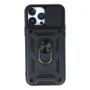 Apple İphone 13 Pro Max Kılıf Pars Lens Yüzüklü Silikon - Lacivert