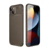 Apple İphone 14 Kılıf Auto Focus Karbon Kapak - Kahverengi
