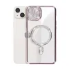 Apple İphone 14 Kılıf Joke Simli Magneticsafe Kılıf - Derin Mor