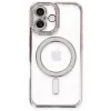 Apple İphone 16 Kılıf Joke Simli Magneticsafe Kılıf - Pembe