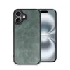 Apple İphone 16 Plus Kılıf Aras Deri Kapak - Koyu Yeşil