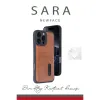 Apple İphone 16 Pro Kılıf Sara Kartvizitli Deri Kılıf - Taba