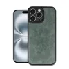 Apple İphone 16 Pro Max Kılıf Aras Deri Kapak - Koyu Yeşil