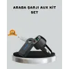 Aux Bluetooth Adaptör Ve 38w Hızlı Araç Şarj Cihazı Seti